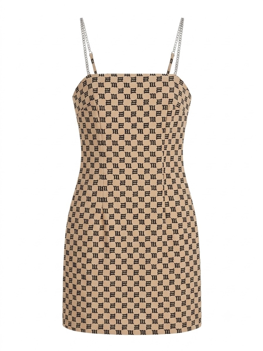 MISBHV Monogram Spaghetti Short Dress - Beige